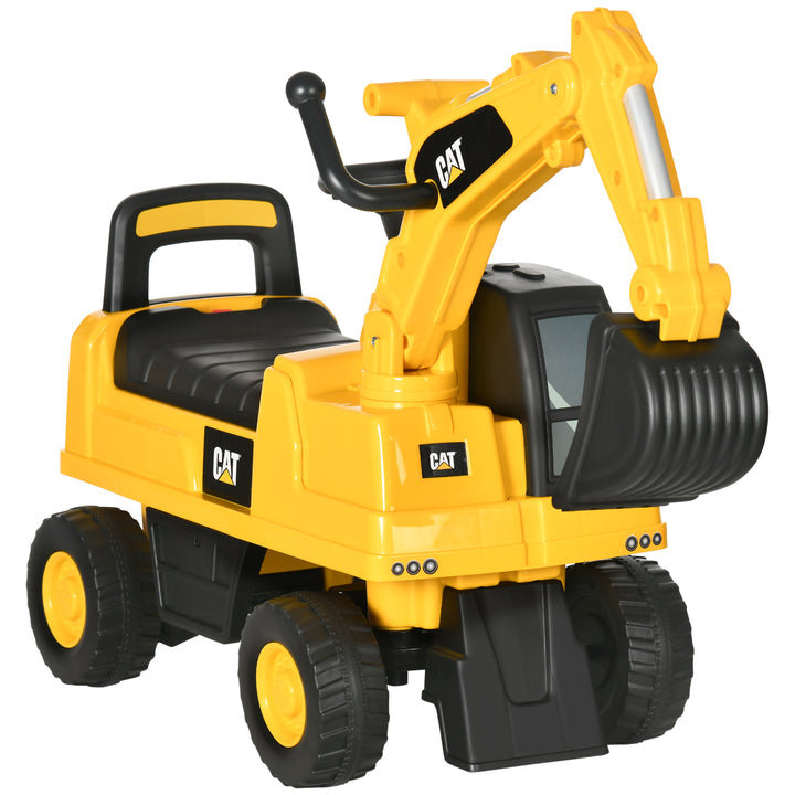 Escavadora com Licença Caterpillar Escavadora para Crianças de 1-3 Anos com Pá Dianteira e Buzina Carga Máxima 25 kg 85x27,5x47,5 cm Amarelo