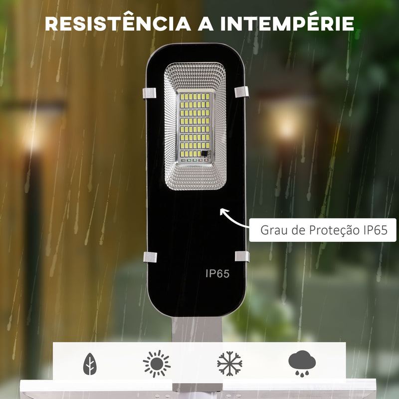 Candeeiro Solar de Exterior com 54 LED Candeeiro de Parede de Alumínio IP65 Impermeável com Iluminação Branco Frio e Controlo Remoto para Jardim Pátio 68x37x16 cm Prata