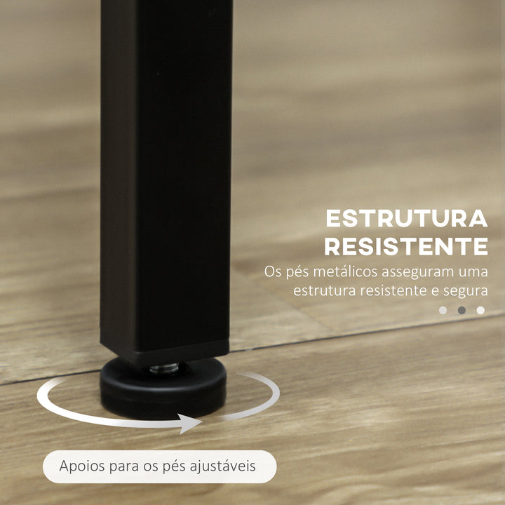 Conjunto de Móveis Altos Mesa e Cadeiras de Bar com 5 Peças Mesa de Refeição Industrial e 4 Bancos Redondos com Estrutura de Metal para Pub Sala de Jantar Marrom Rústico e Preto