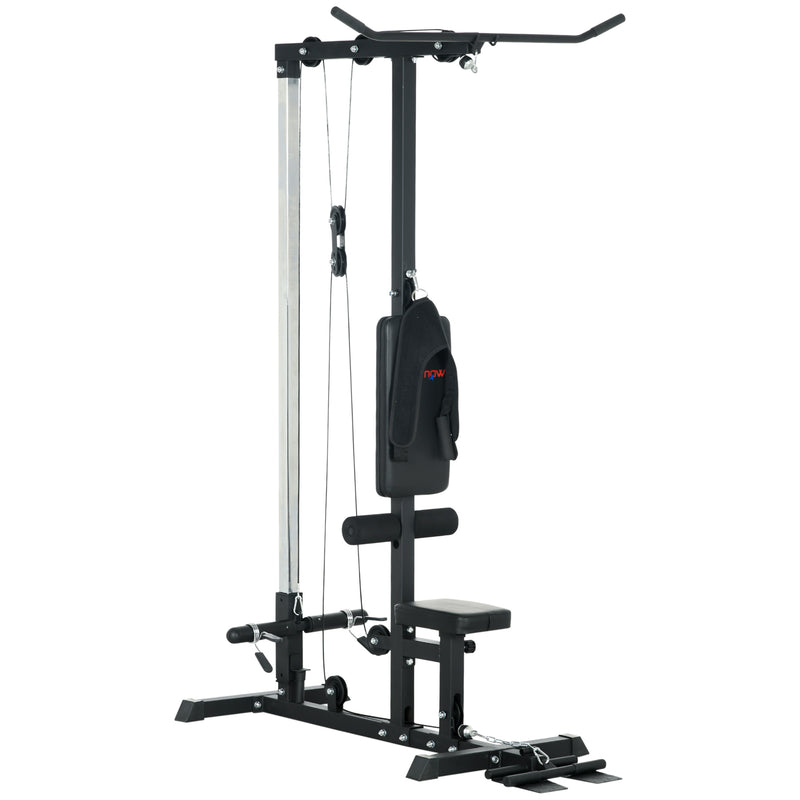 Máquina de Musculação Estação de Treino com Assento Ajustável para Treino em Ginásio Casa Escritório Carga Máxima 100 kg 140x108x197 cm Preto