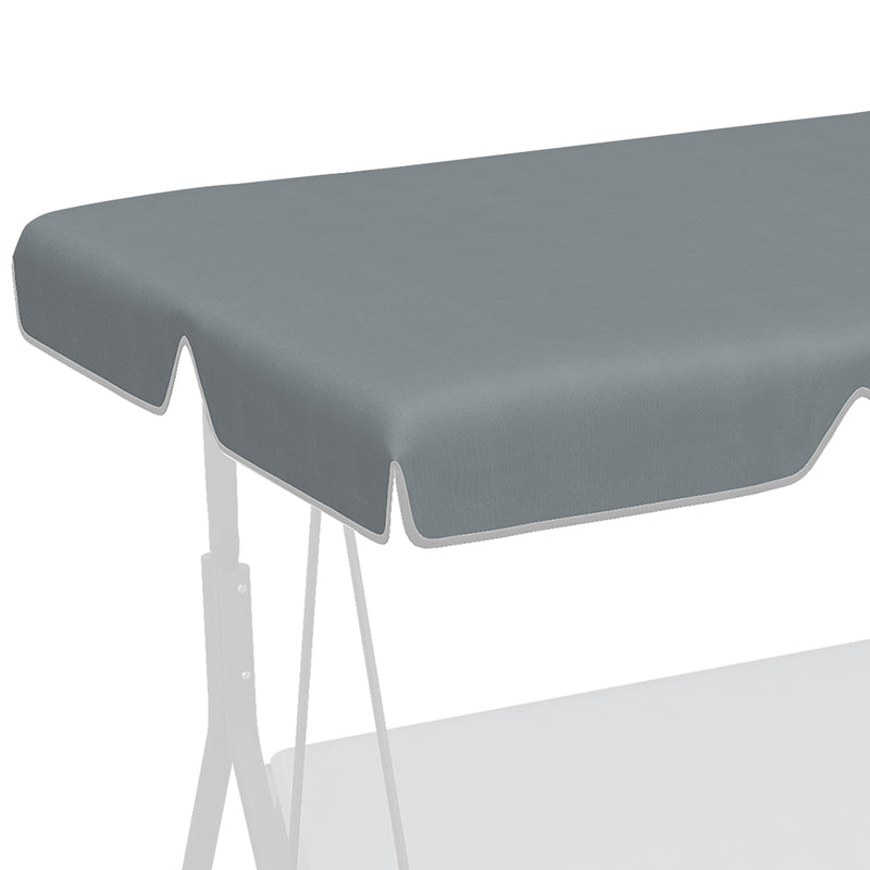 Toldo de Substituição para Baloiço de 2 Lugares Cobertura de Substituição para Baloiço com Proteção UV50+ para Jardim Varanda Pátio 192x144 cm Cinza Escuro