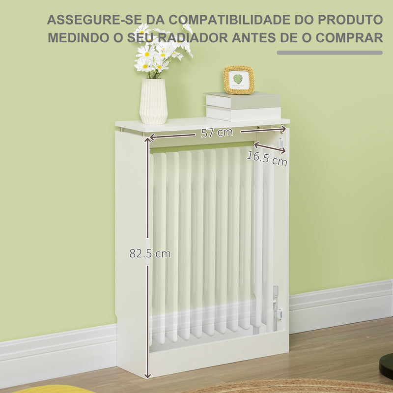 Cobertura de Radiador Cobertura de Radiador Moderno de MDF com Prateleira Superior para Sala de Estar dormitório Escritório 60x18x84 cm Branco