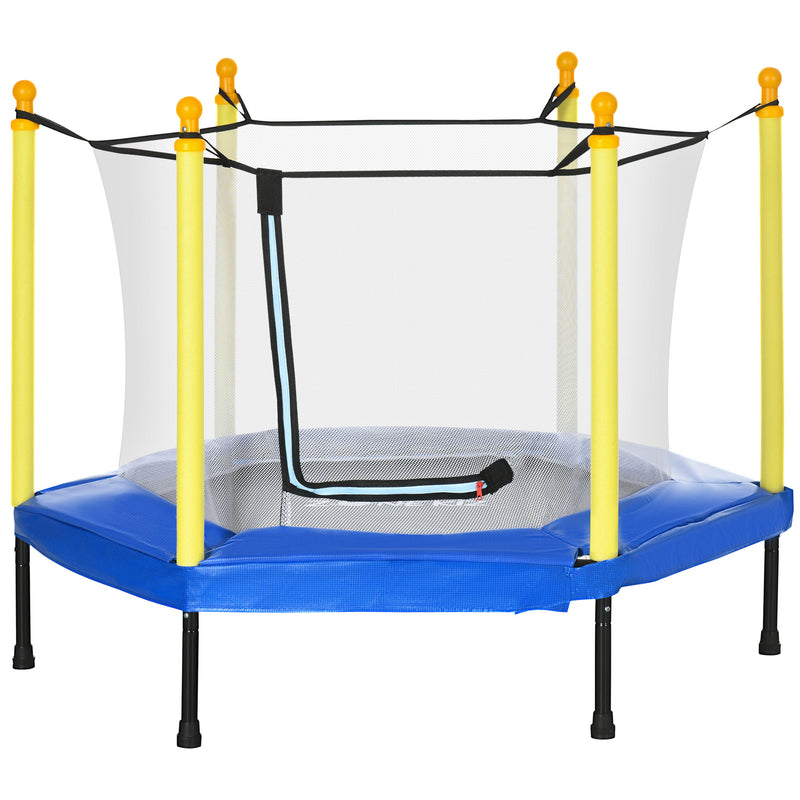 Trampolim para Crianças 95x85 cm com Rede de Segurança Trampolim Infantil para Crianças de 3-6 Anos para Interior Carga Máxima 50 kg 122x122x97 cm Azul