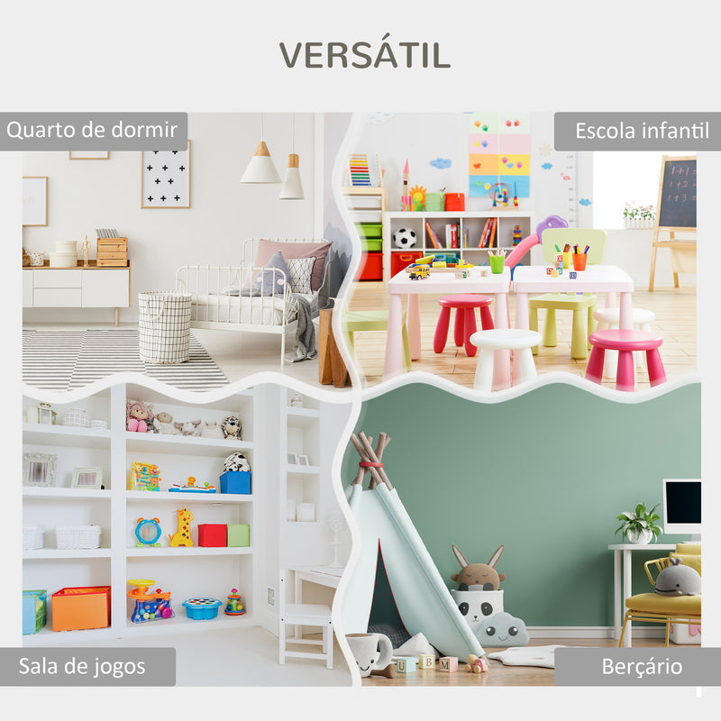 Organizador de Brinquedos Estante para Crianças com Prateleiras Abertas para Dormitório Sala de Jogos Escola Infantil 85x26x84 cm Cinza