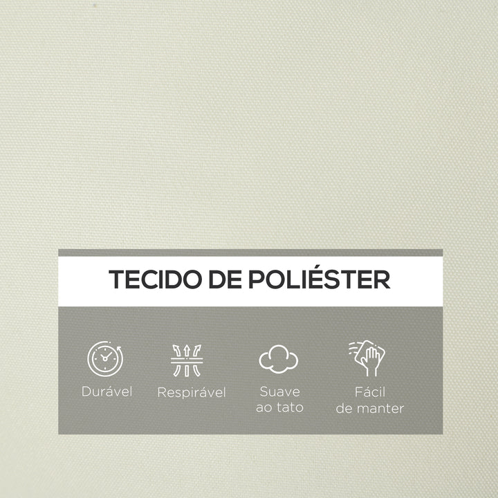Almofada para Espreguiçadeira 200x60x13 cm Almofada Retangular de Algodão para Espreguiçadeiras Almofada de Assento e Encosto para Jardim Varanda Creme