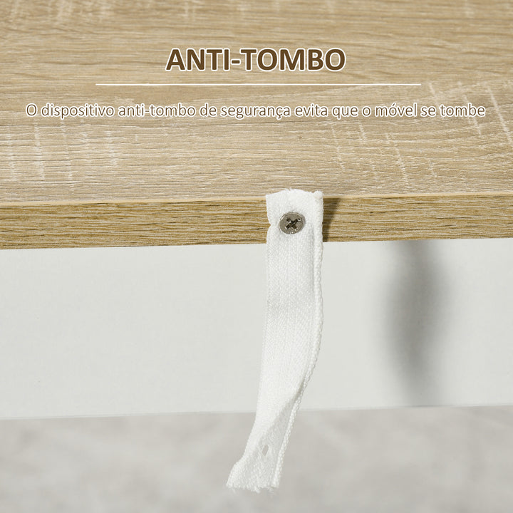 Mesa de Bar de Bistrô com 3 Prateleiras com Suporte Estilo Moderno para Cozinha Sala de Jantar Sala de Estar Estrutura de Melamina 112x57x106 cm Branco