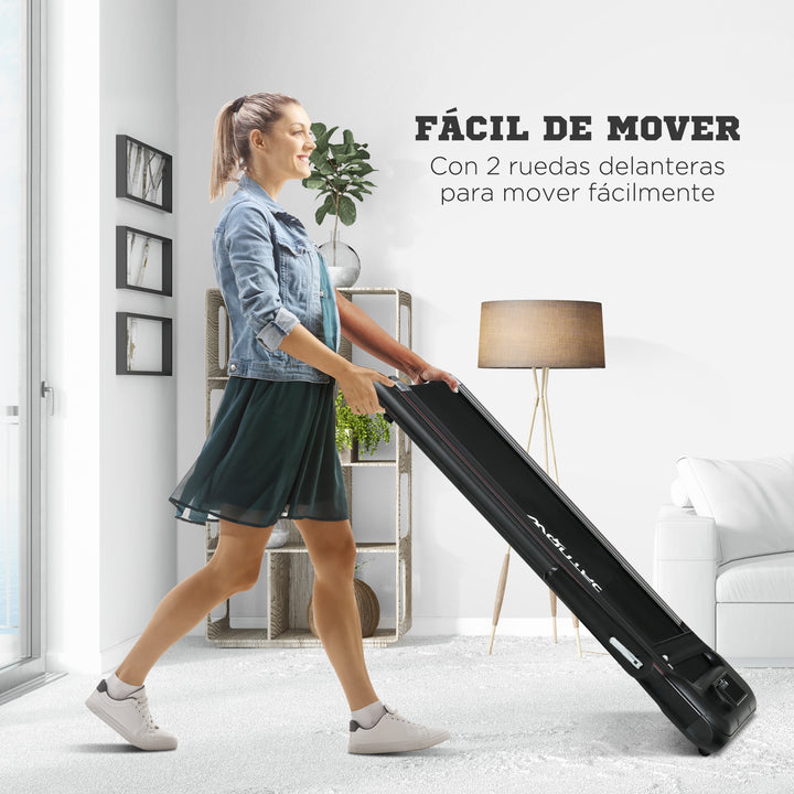 Passadeira Dobrável 2 em 1 Passadeira com Velocidade 12km/h Superfície de Corrida 36x105 cm Controlo Remoto Ecrã LED e Rodas para Ginásio em Casa 135x65x105 cm Preto