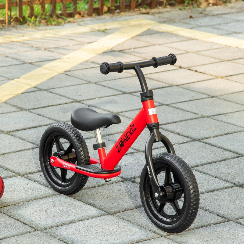 Bicicleta sem Pedais para Crianças acima de 3 Anos com Assento e Guiador Ajustáveis Bicicleta de Equilíbrio Infantil com Estrutura de Aço 89x37x55-60cm Vermelho