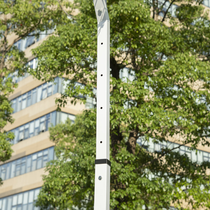 Cesta de Basquetebol com Rodas Altura Ajustável 260-305cm Cesta de Basquetebol Portátil com Tabela de PVC e Base para Exteriores 90x83x310-360cm Branco