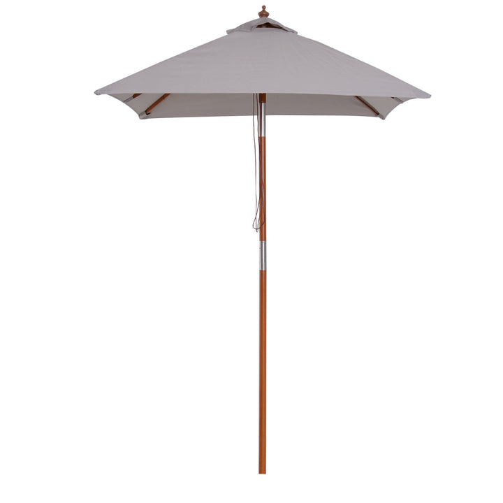 Guarda-sol para jardim Pára-sol Madeira de bambu para pátio Praia Ângulo de inclinação 200x150x230 cm Cinzento