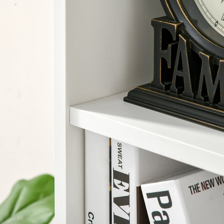 Estante para Livros de Madeira com 7 Compartimentos de Armazenamento para Sala de Estar Dormitório Escritório 50x24x106cm Branco