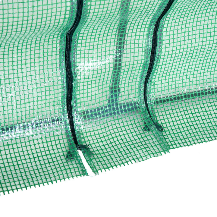 Estufa pequena com janelas - Cor verde - Tubos de aço e PE 140 g / m2 - 270x90x90cm