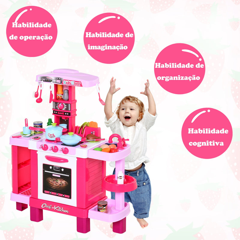 Conjunto de brinquedos educativos para crianças acima de 3 anos com 38 peças rosa