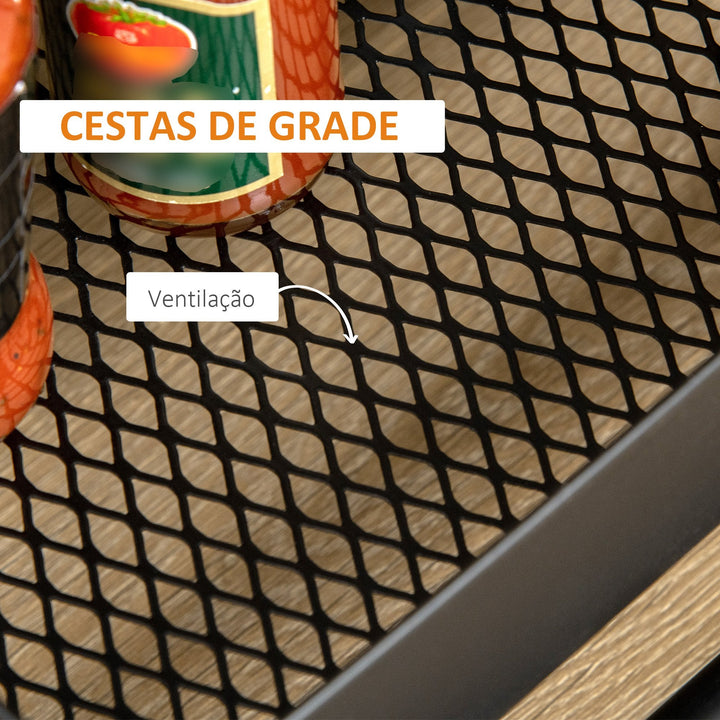 Carrinho de Cozinha com Rodas Carrinho de Armazenamento de 3 Níveis e Rodas com Freio para Sala de Estar Dormitório Escritório 46x34,5x76,5cm Preto