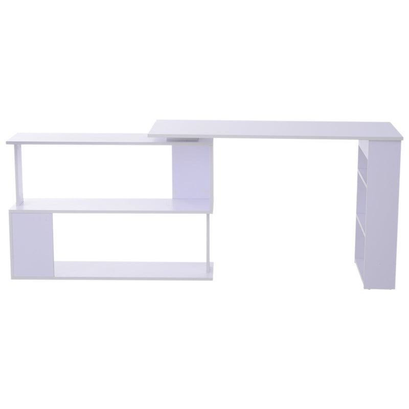 Secretária com Estantes Mesa de escritório 5 Prateleiras 120x110x74cm Branco