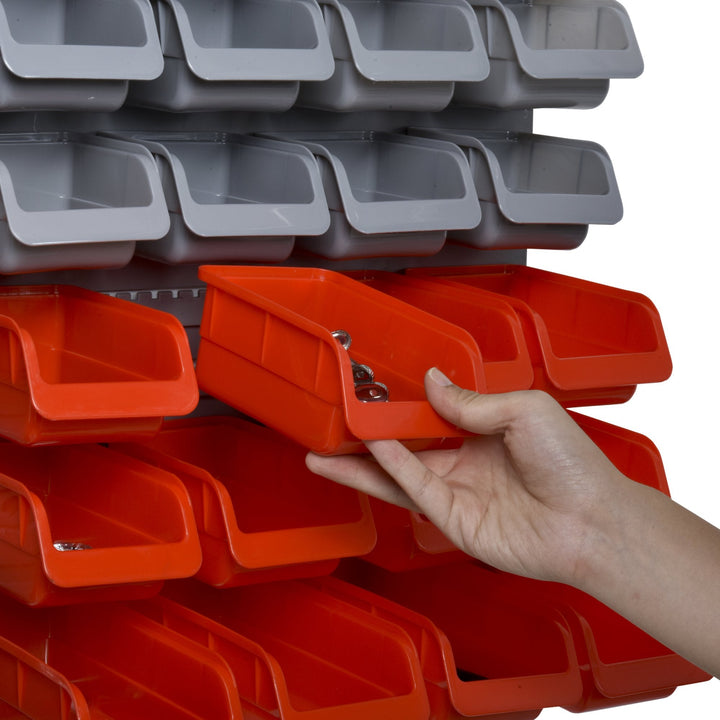Organizador de ferramentas com caixas e ganchos 63,5x22,5x95,5cm cinza e vermelho