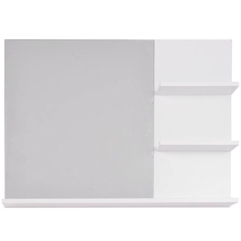 Espelho de parede para banheiro com 3 prateleiras 60x10x48 cm Branco