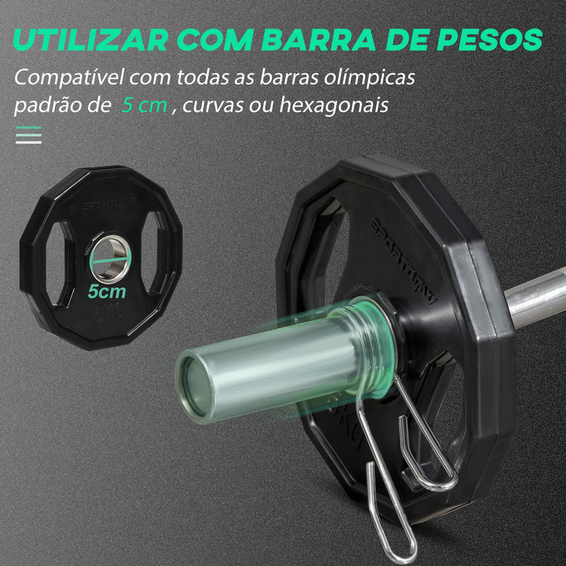 Conjunto de 2 Discos de Pesos Olimpicos 5kg Ferro Fundido Placas de Peso com Orifício de 5cm para Treinamento Fitness em Ginásio Casa Ø24x3,5 cm Preto