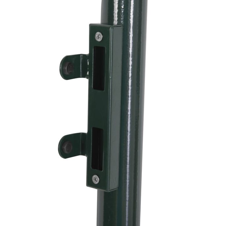 Porta para Vedação de Jardim de Aço com Maçaneta de Fechadura e 3 Chaves Porta de Vedação para Exterior Pátio Terraço 97x150cm Verde