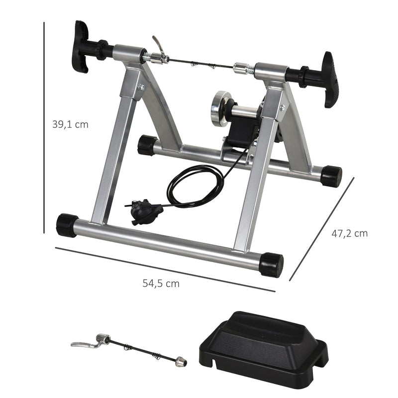 Rolo Bicicleta para treinamento de ciclismo Ajustável Treinador de Ciclismo Cor Prateada Estrutura de Aço - 54,5x42,2x39,1 cm