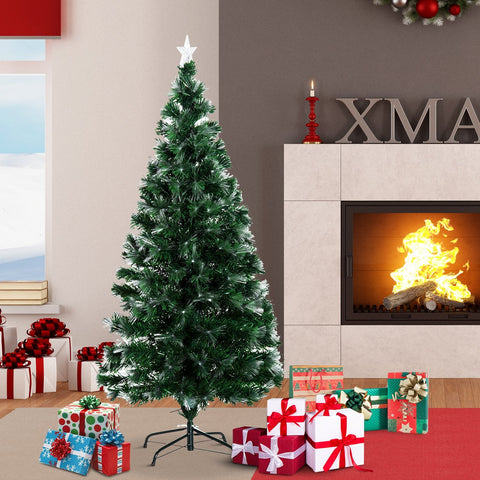Árvore de Natal Verde F74x150cm + Luzes LED Árvore Artificial