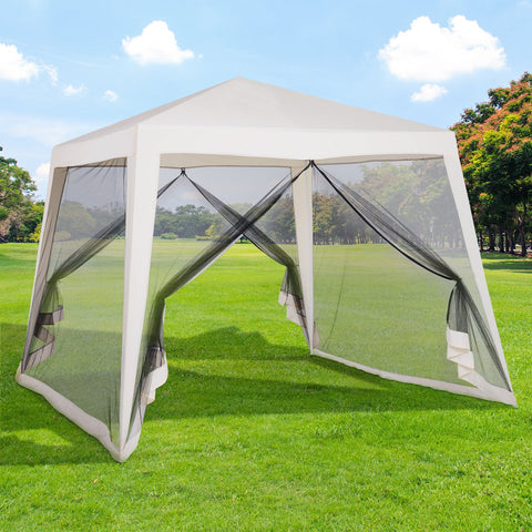 Tenda 3x3x2,35 m com Painéis Laterais e Mosquitero Aço Exterior Poliéster Cor Bege