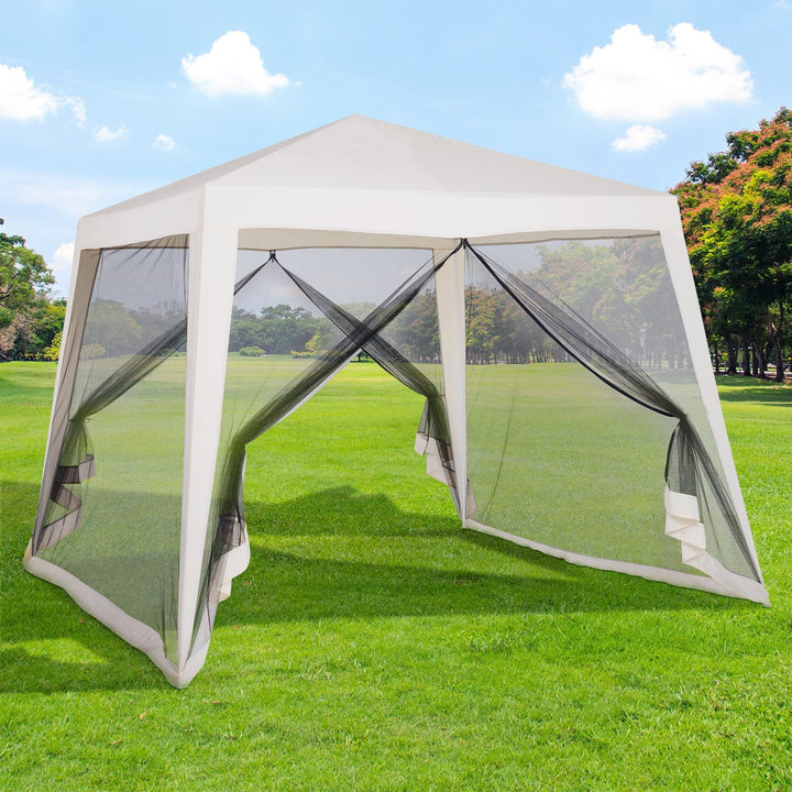 Tenda 3x3x2,35 m com Painéis Laterais e Mosquitero Aço Exterior Poliéster Cor Bege