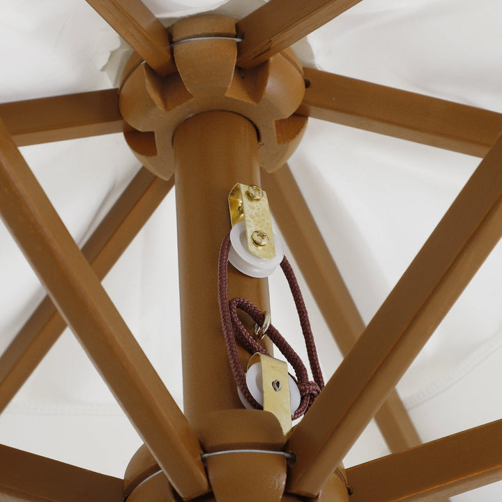 Guarda-sol de Jardim com 6 Varas de Bambu e Poste Destacável Ø250x230 cm