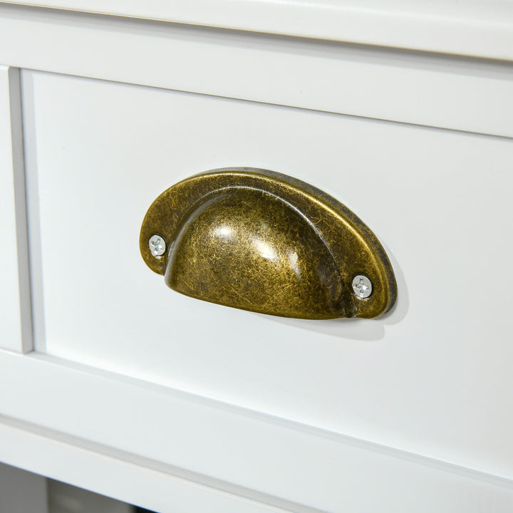 Mesa Auxiliar Mesa de Cabeceira com Gaveta e Prateleira de Armazenamento Estilo Moderno para Sala de Estar Dormitório 30x30x75cm Branco