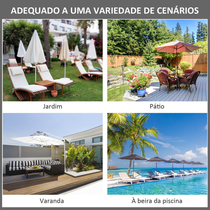 Guarda-sol para cafeteria e jardim ajustáveis e fáceis de transportar F300x250 cm Preto