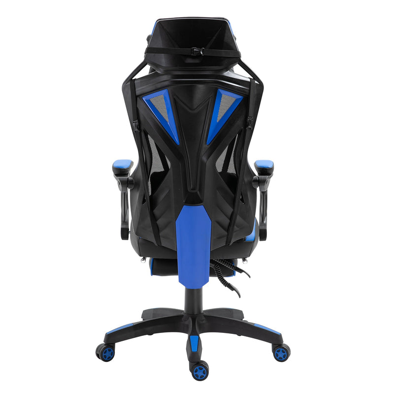 Cadeira de escritorio gaming ergonômica Altura ajustável Encosto ajustável Azul