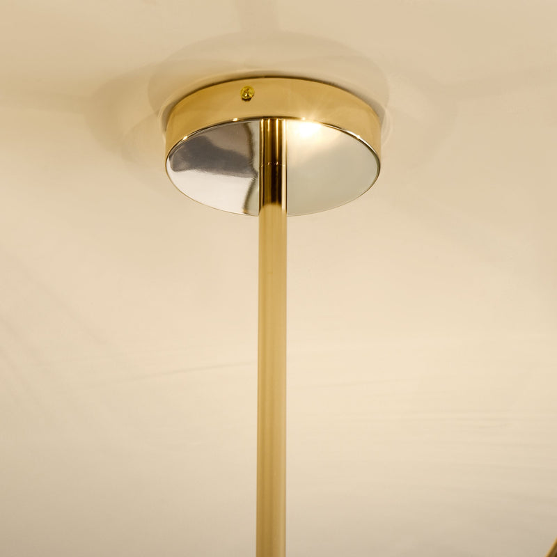 Candeeiro Suspenso Elegante Candeeiro de Teto de Metal Suporte para Lâmpada E27 Máx. 25W para Sala de Estar Sala de Jantar Dormitório 65x65x78,5cm Dourado