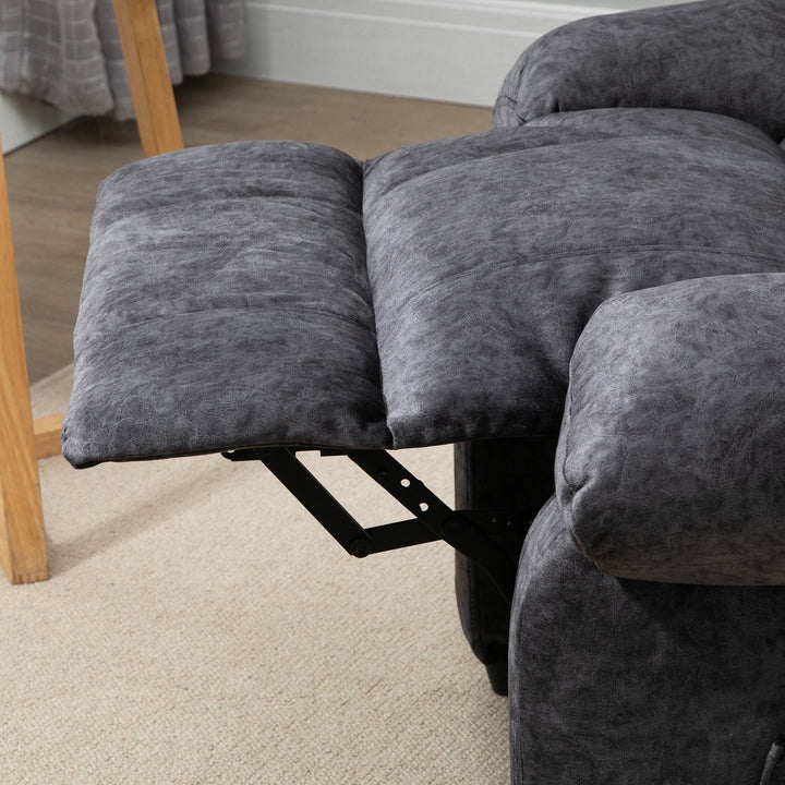 Poltrona Relax Reclinável Poltrona para Sala de Estar com Apoio para os Pés Retrátil Encosto Alto Bolso Lateral Acolchoado Grosso 96x91x108cm Preto