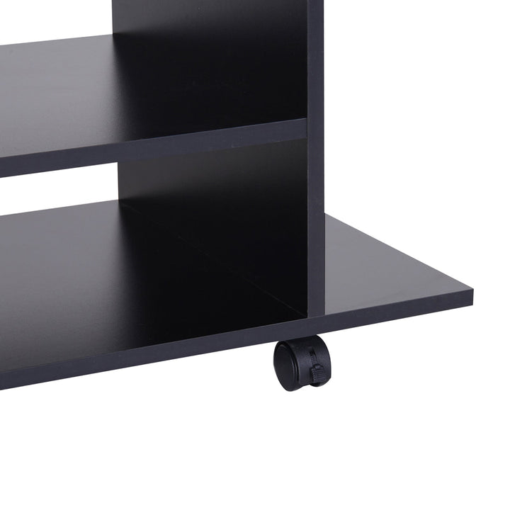 Móvel de Televisão com prateleiras e rodas para sala de estar 40x40x80 cm Preto