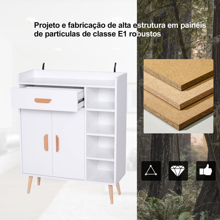 Armário Branco Móveis multiuso para cozinha sala de jantar sala de estar e casa de banho 80x29,5x96cm