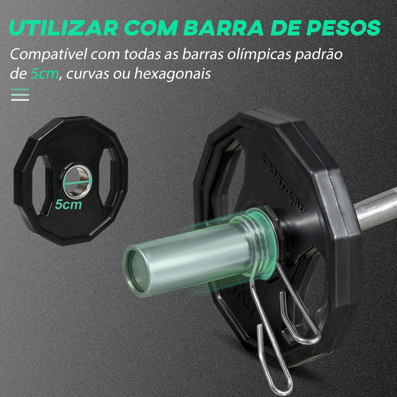 Conjunto de 2 Discos de Pesos Olimpicos 10kg Ferro Fundido Placas de Peso com Orifício de 5cm para Treinamento Fitness em Ginásio Casa Ø32x4 cm Preto