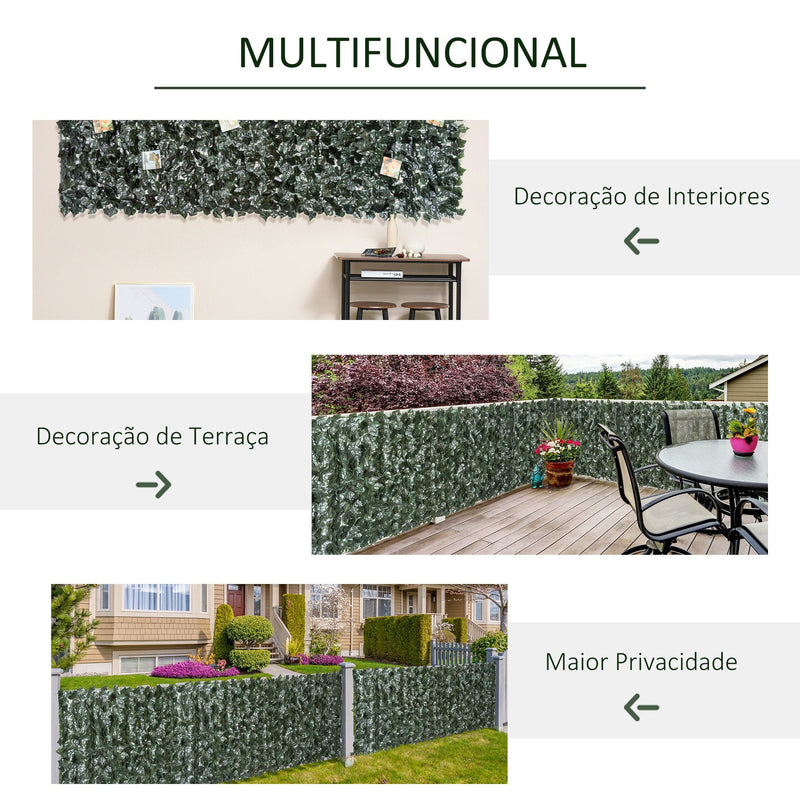 Vedação Artificial em Rolo 3,1,5m Vedação de Privacidade para Balcão Jardim Exterior Planta Decorativa de Parede PE Verde