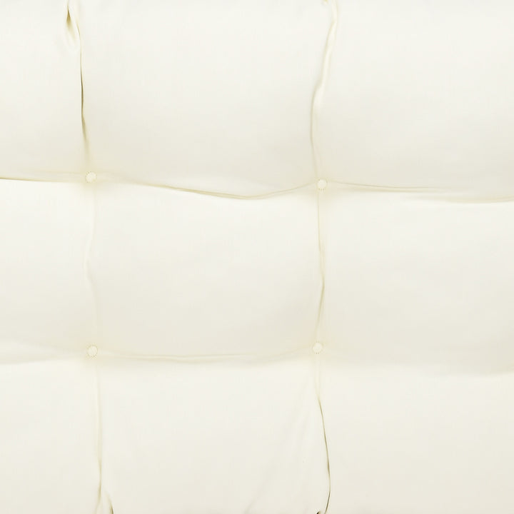 Almofada para Bancos de 2 Lugares 110x48x8cm Almofada Retangular para Interiores e Exteriores Lavável com Costura Elegante e Confortável para Bancos Sofás Creme