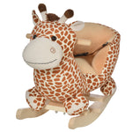 Cavalo de balanço desenho girafa para bebê acima de 18 meses 60x33x45cm