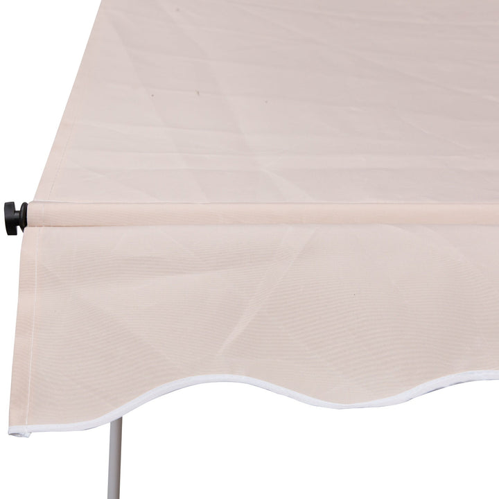 Toldo manual retrátil 200x150x170-280 cm com manivela para terraço varanda jardim pátio bege