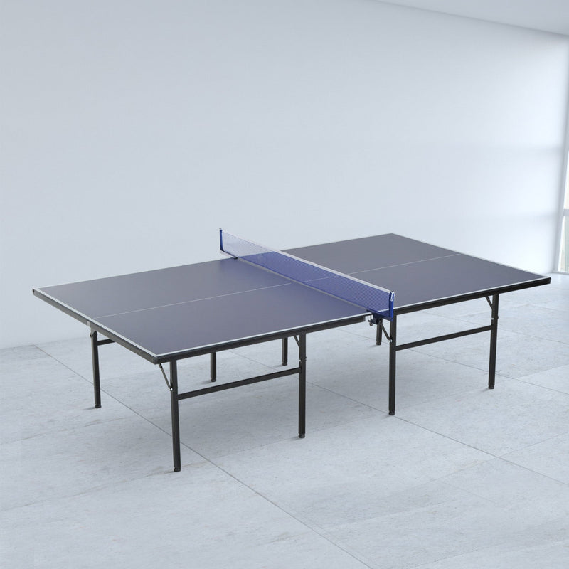 Mesa de Ping Pong Dobrável com Rede – Cor Azul – Aço e MDF – 152.5x274x76cm