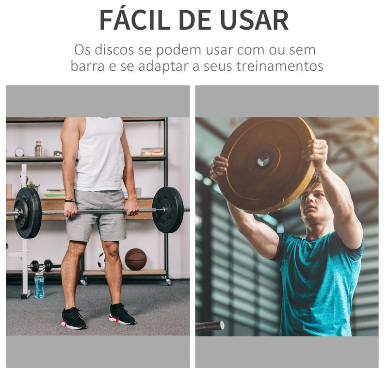 Conjunto de 6 Discos de Peso 35kg Discos Olimpicos com Orifício Central de Ø5,4cm para Treinamento em Casa Academia Prata