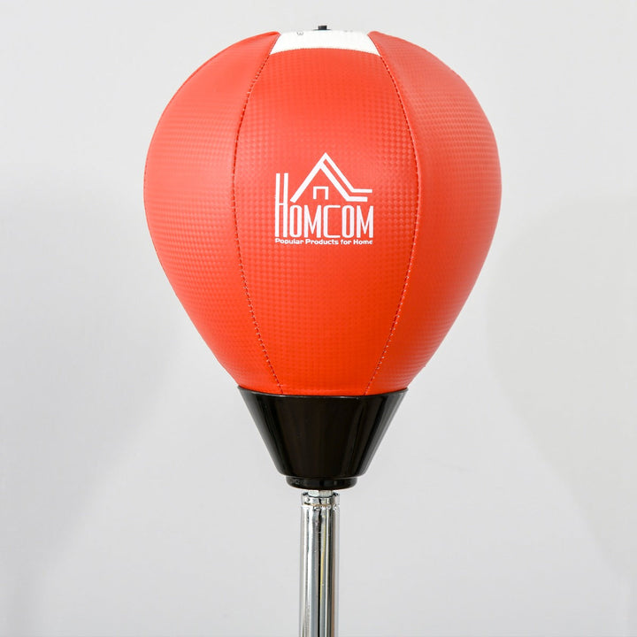 Saco de Boxe de Pé com Altura Ajustável de 4 Níveis Punching Ball com Base Preenchida Luvas e Inflador para Adultos e Adolescentes Ø45x132-158cm Preto e Vermelho