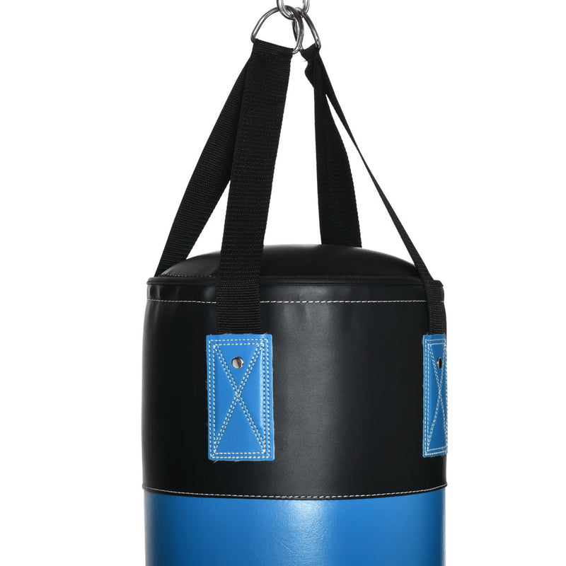 Saco de Boxe Profissional Puching Bag com Luvas de 8 oz Gancho e Bolsa de Armazenamento Saco de Areia de Treinamento para Adultos e Adolescentes Ø25x102 cm Azul