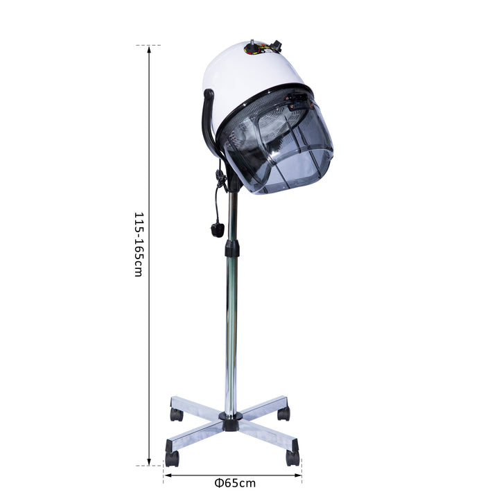 Secador de Cabelo de Coluna de Cabeleireiro com Pé e Viseira 1180 W Temperatura máxima de 70°C Branco