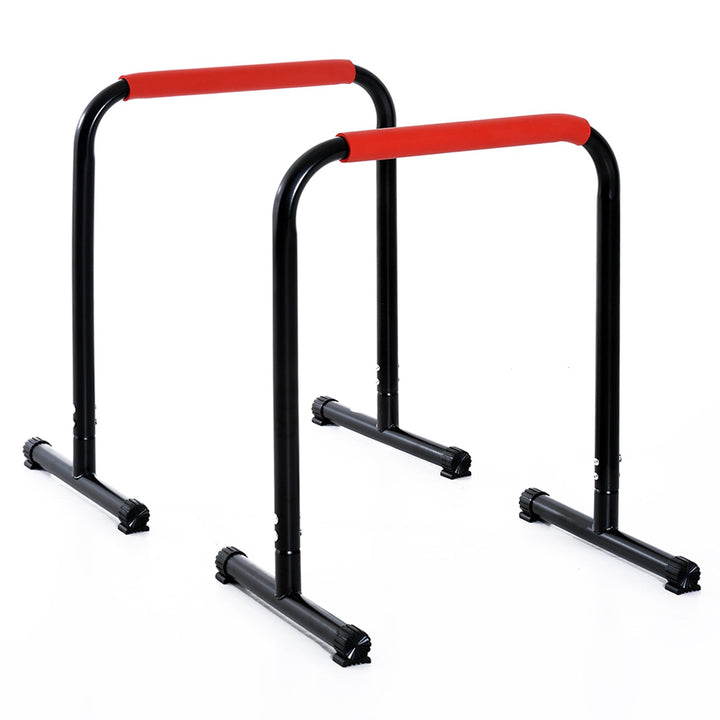 Suporte de treino de barras paralelas para flexões inclinadas construção muscular Calistênicos 63x41x73 cm Preto