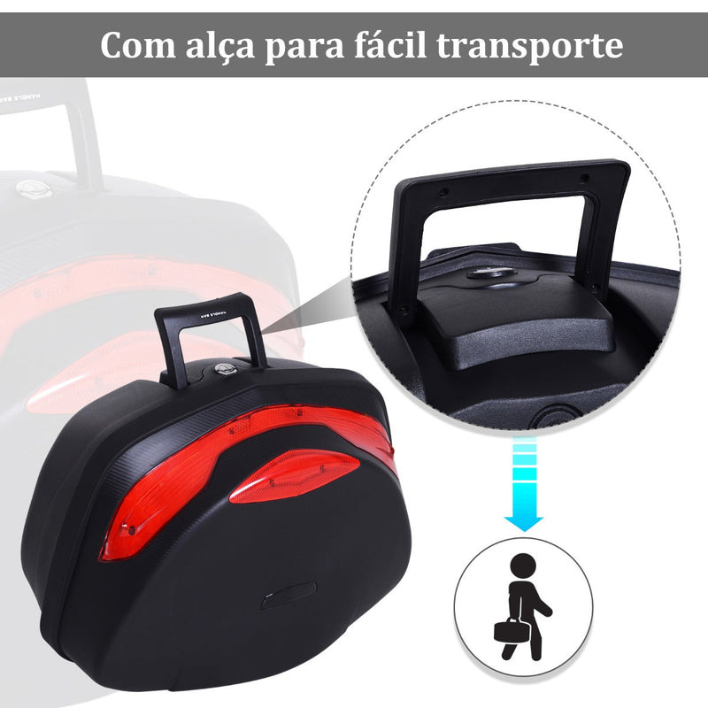 Baú Universal de Motocicleta 48L Com Chaves e Acessórios Topcase para Capacete de Motocicleta Motocicleta Ciclomotores Scooter