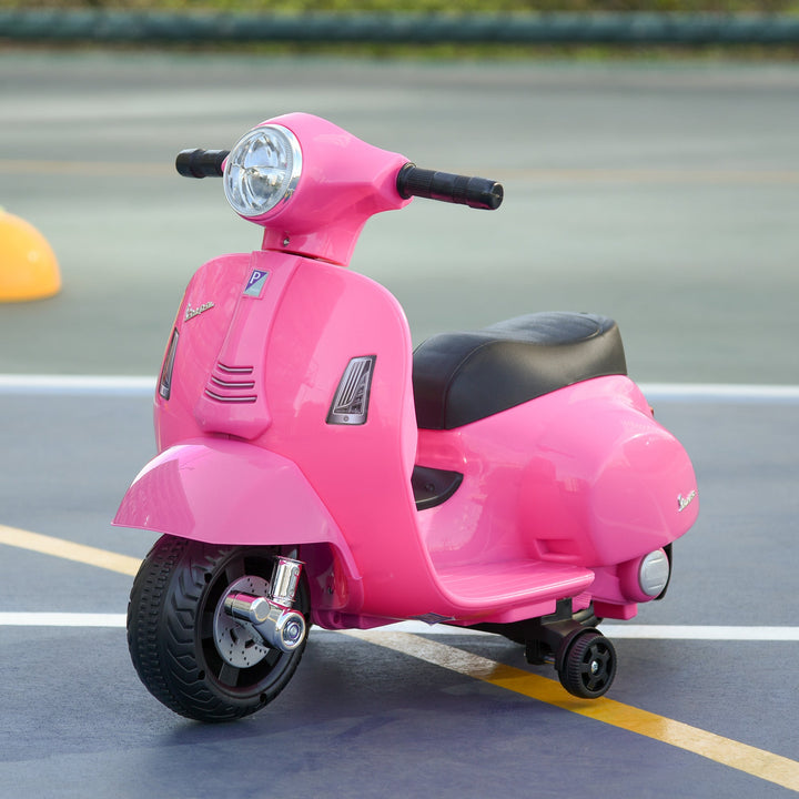 Mota elétrica para crianças acima de 18 meses com licença faróis buzina e 4 rodas 66,5x38x52 cm Rosa