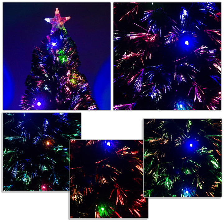 Árvore de Natal artificial com fibra óptica F60x120cm + 16 LED de 3 cores perfeitas para decoração de Natal