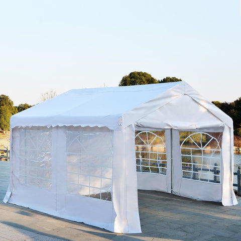 Pérgola de Jardim 400x400x280cm para Festa ou Casamento Com 4 Janelas 2 Portas